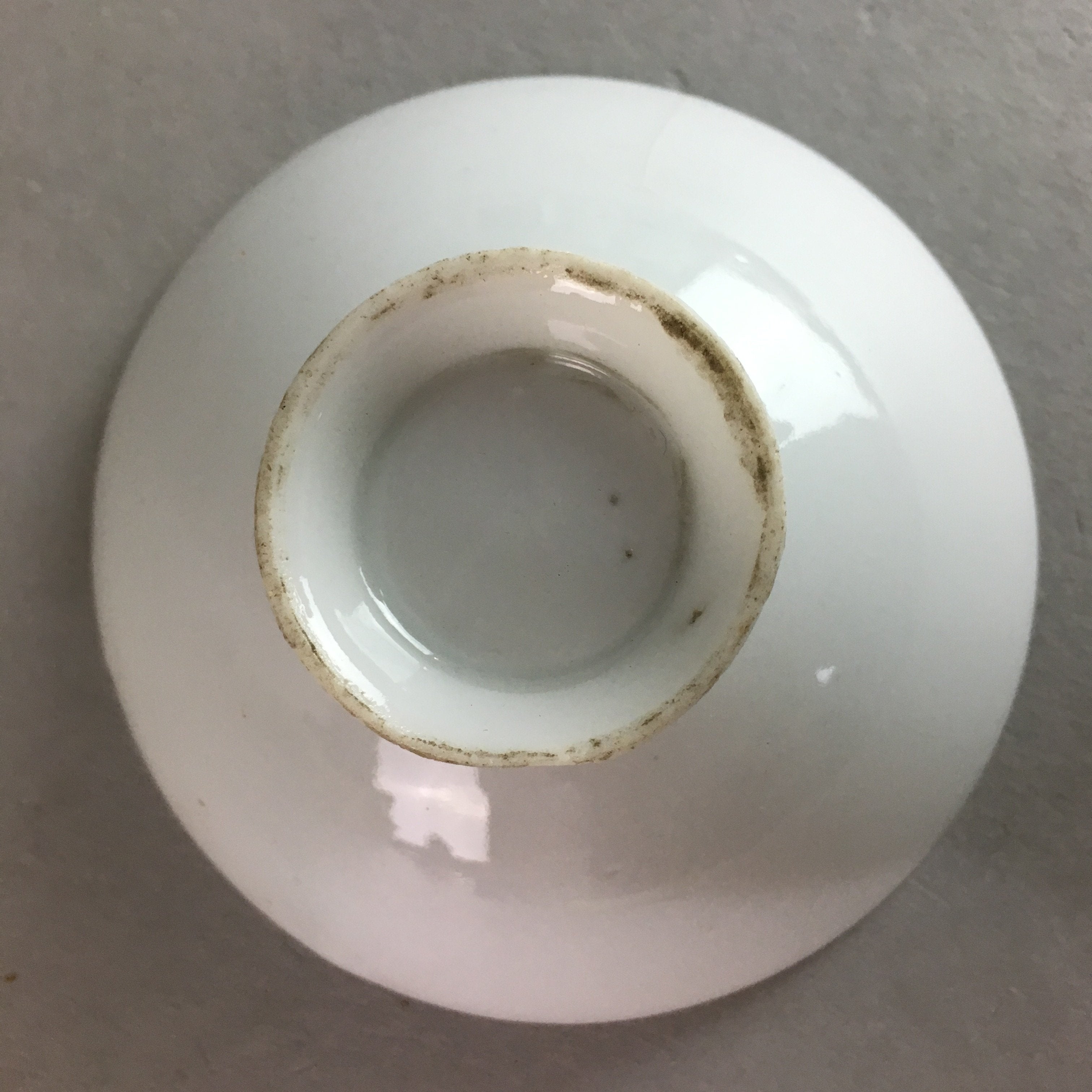 Japanese Porcelain Sake Cup Vtg Army Guinomi Sakazuki Heitai hai Gunpai GU586