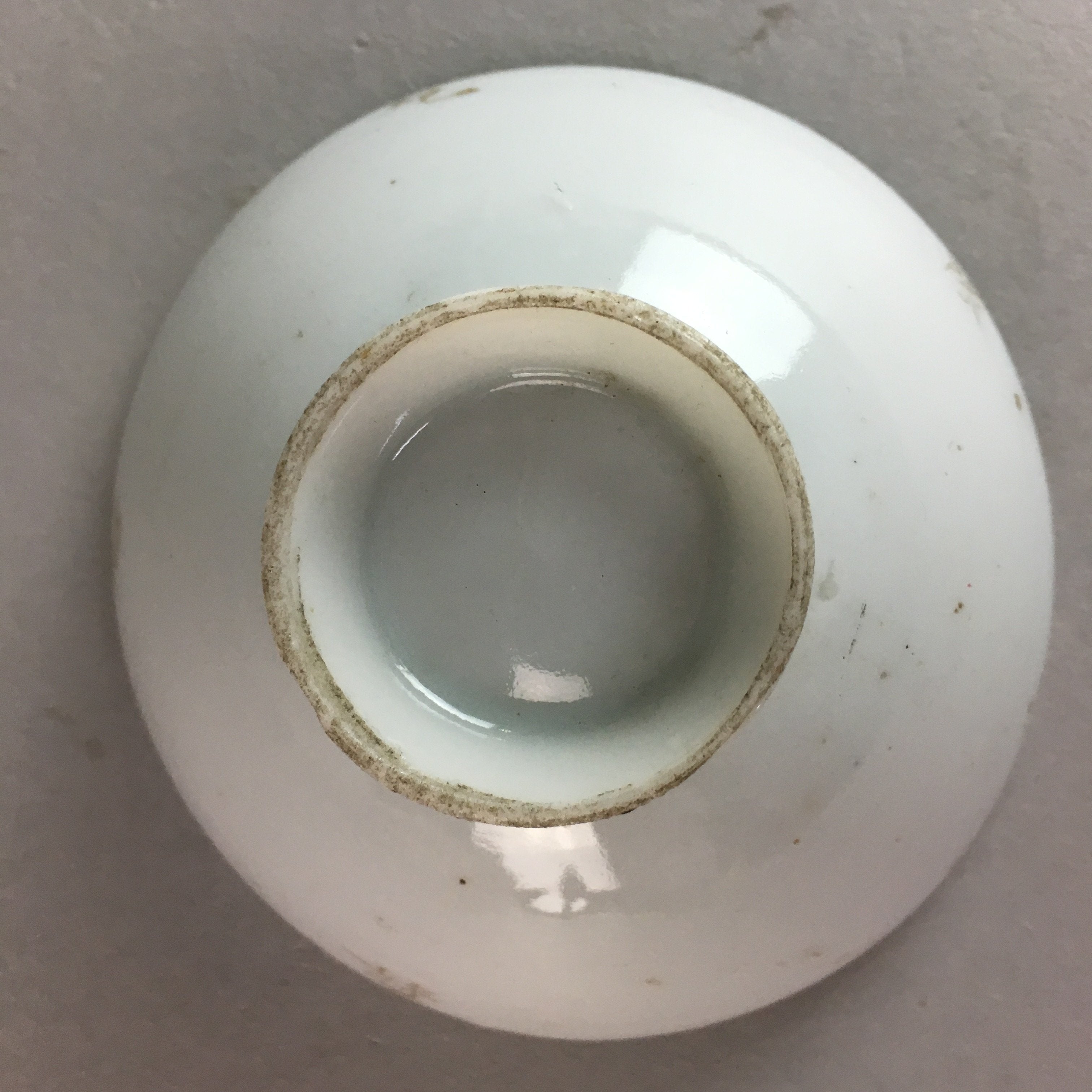 Japanese Porcelain Sake Cup Vtg Army Guinomi Sakazuki Heitai hai Gunpai GU587