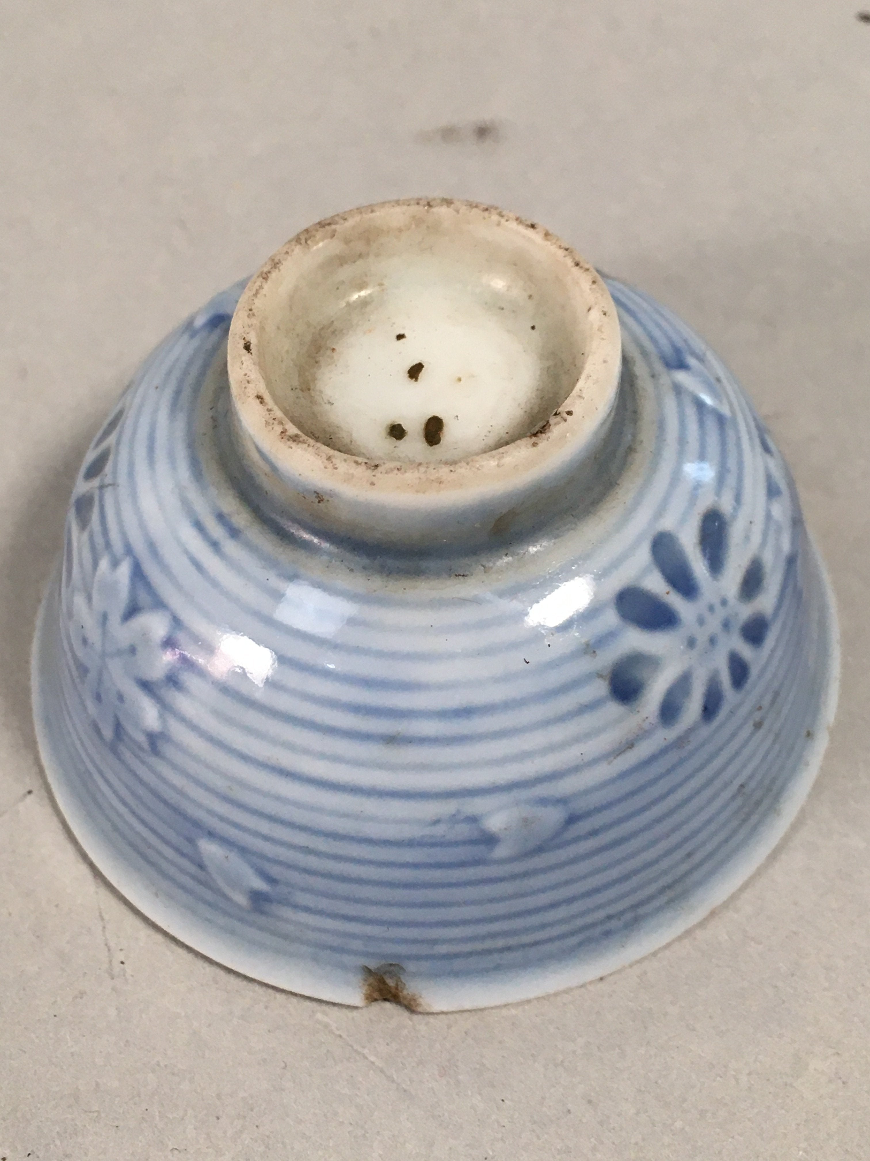 Japanese Porcelain Sake Cup Vtg Army Guinomi Sakazuki Heitai hai Gunpai GU820