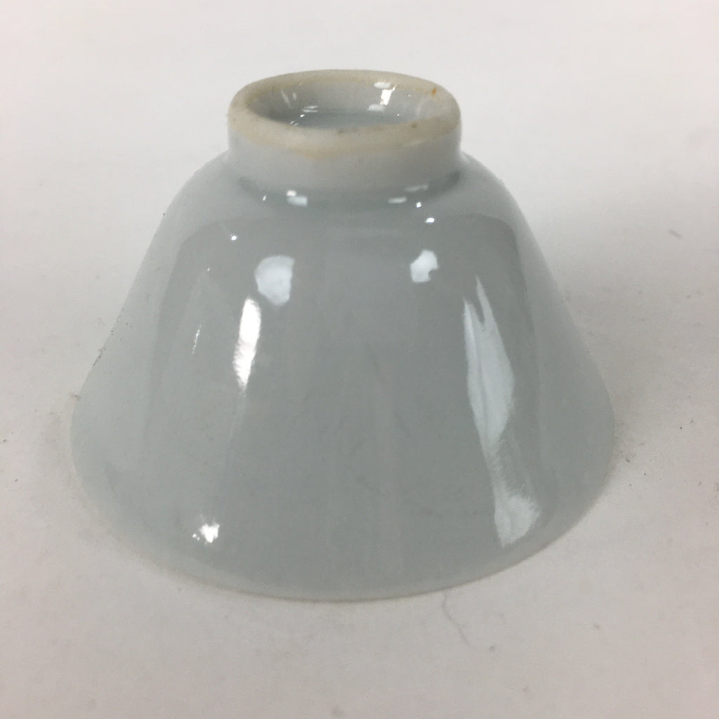 Japanese Porcelain Sake Cup Vtg Blue Kanji Design Guinomi Ochoko G18