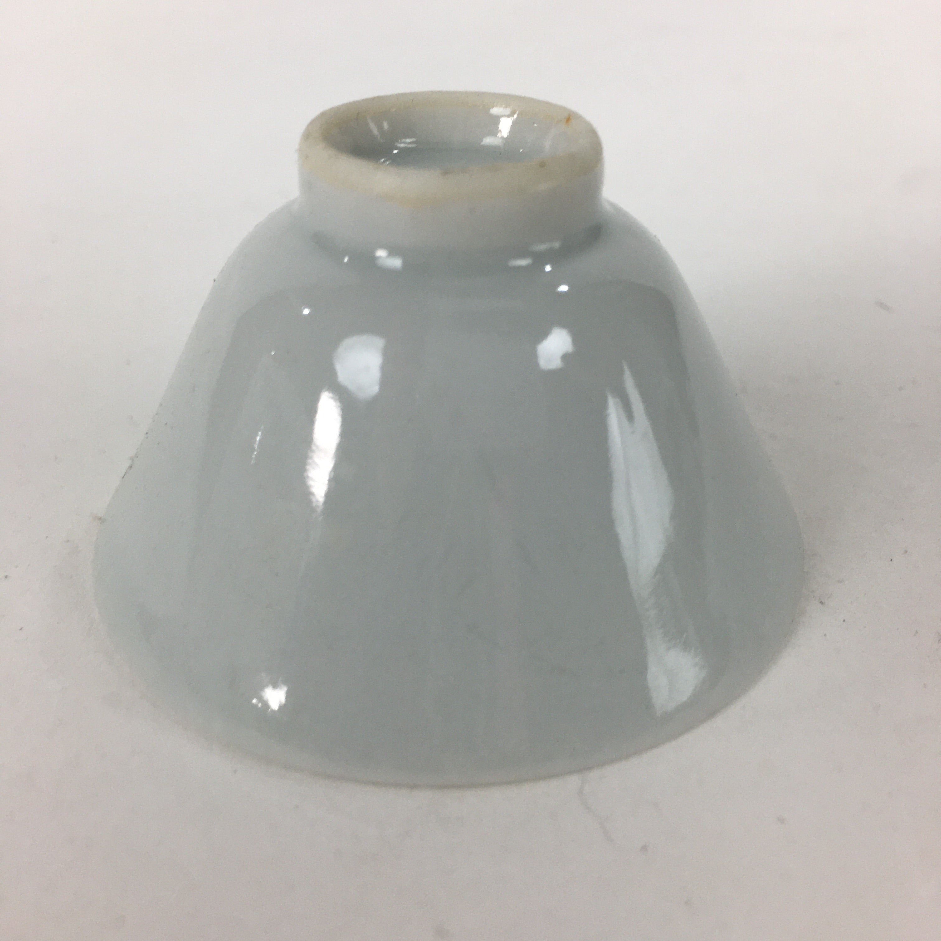 Japanese Porcelain Sake Cup Vtg Blue Kanji Design Guinomi Ochoko G18