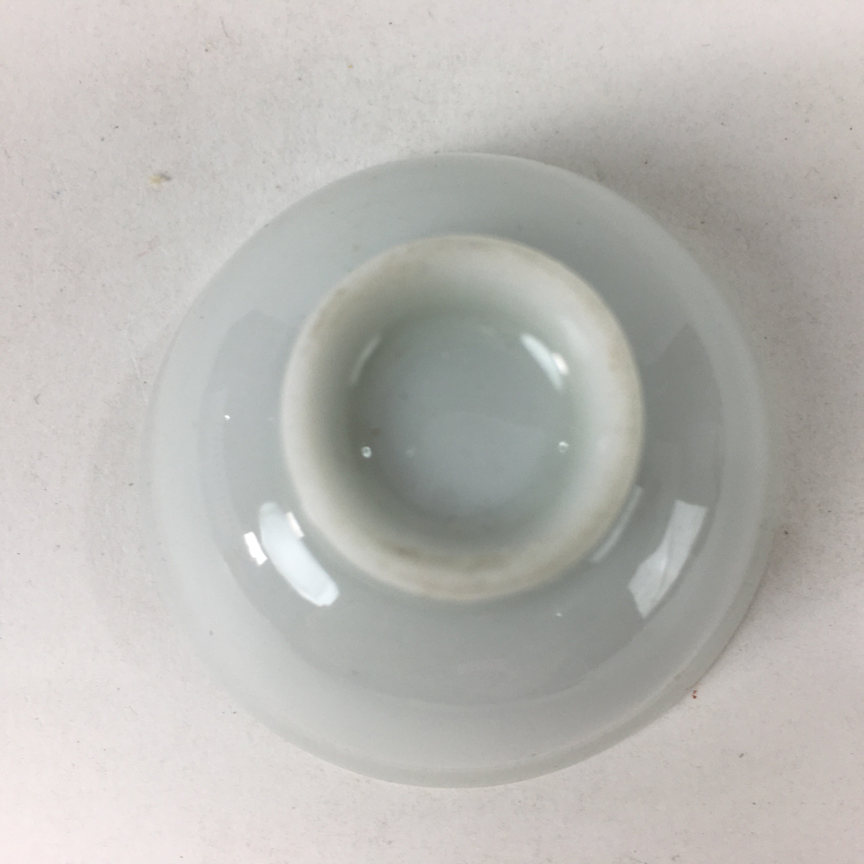Japanese Porcelain Sake Cup Vtg Blue Kanji Guinomi Ochoko Sakazuki G36