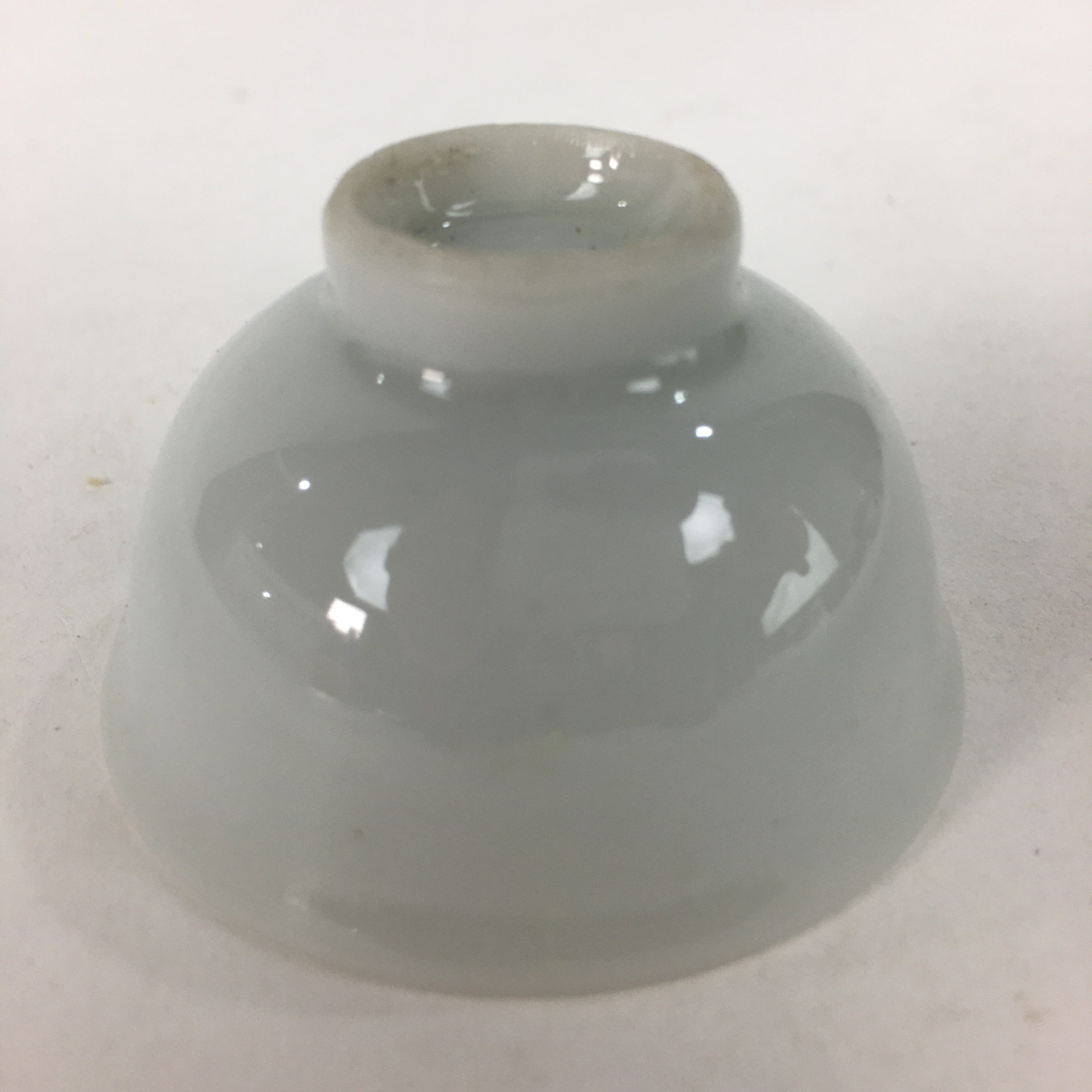 Japanese Porcelain Sake Cup Vtg Blue Kanji Guinomi Ochoko Sakazuki G36