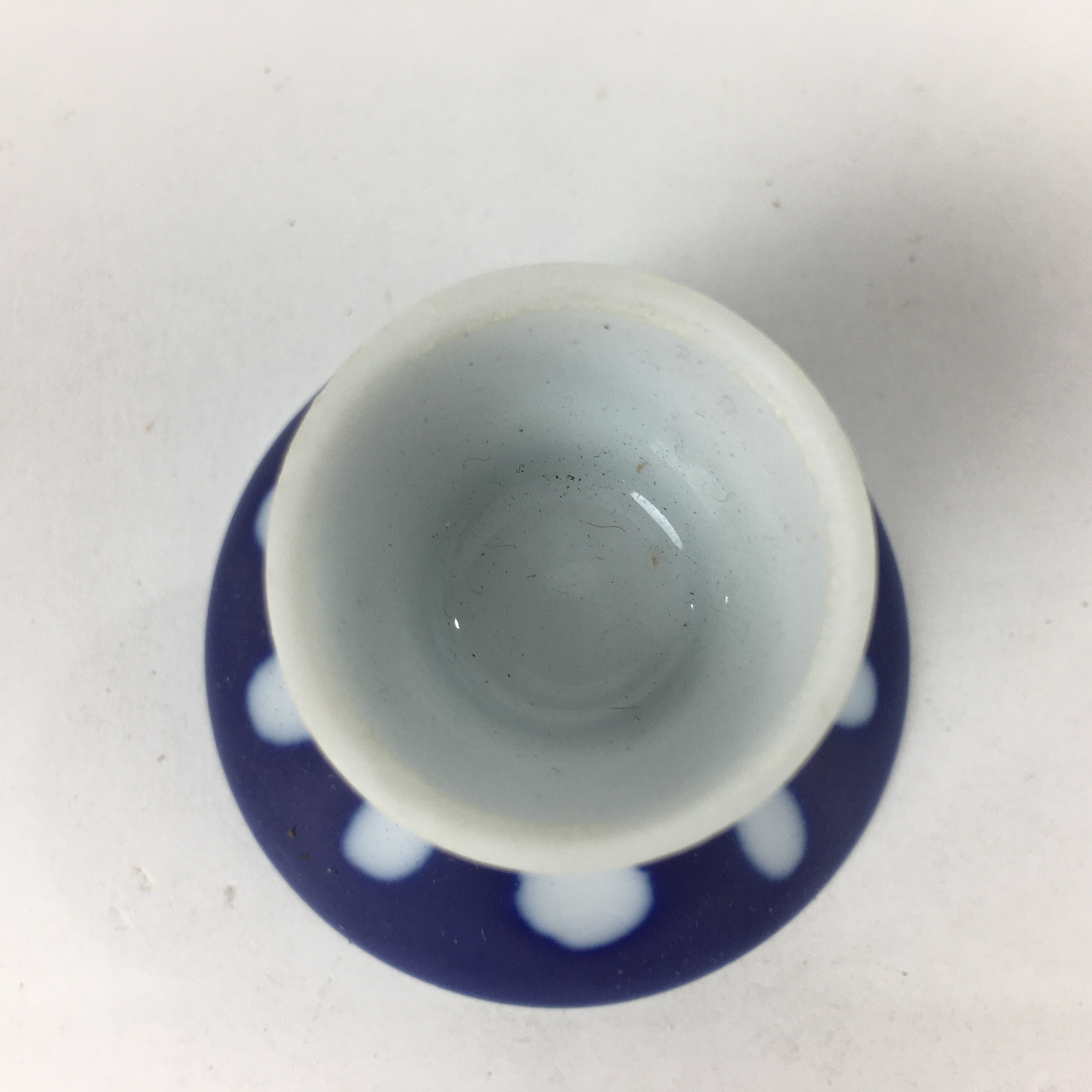 Japanese Porcelain Sake Cup Vtg Blue Kohai Guinomi Ochoko Sakazuki G41