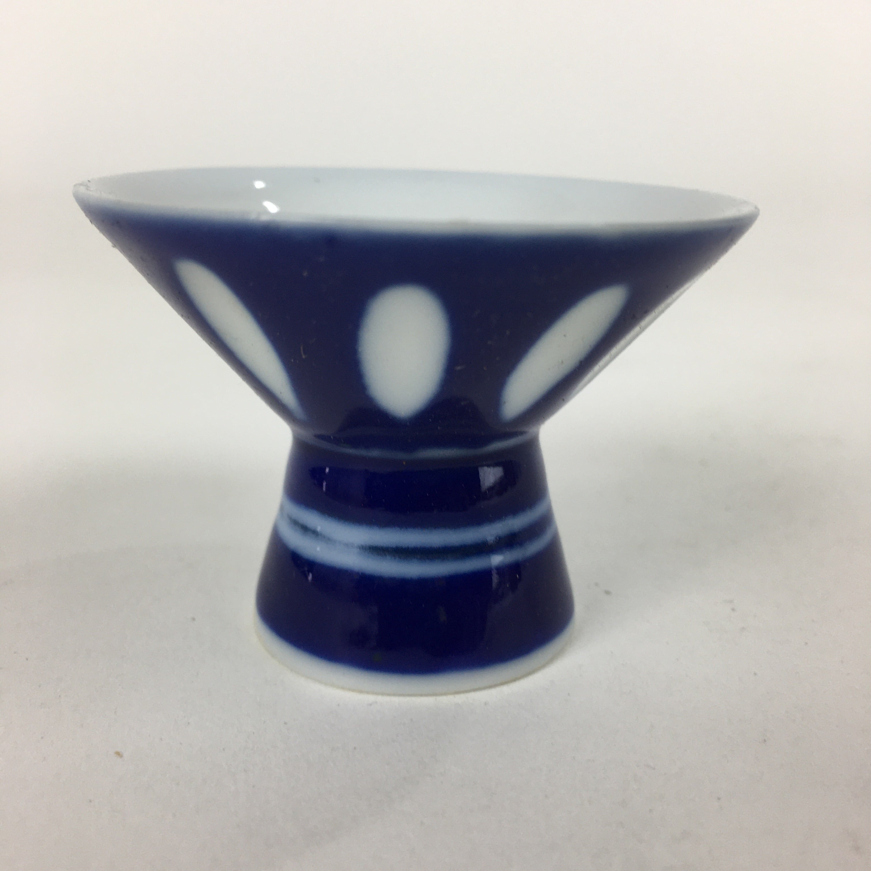 Japanese Porcelain Sake Cup Vtg Blue Kohai Guinomi Ochoko Sakazuki G41