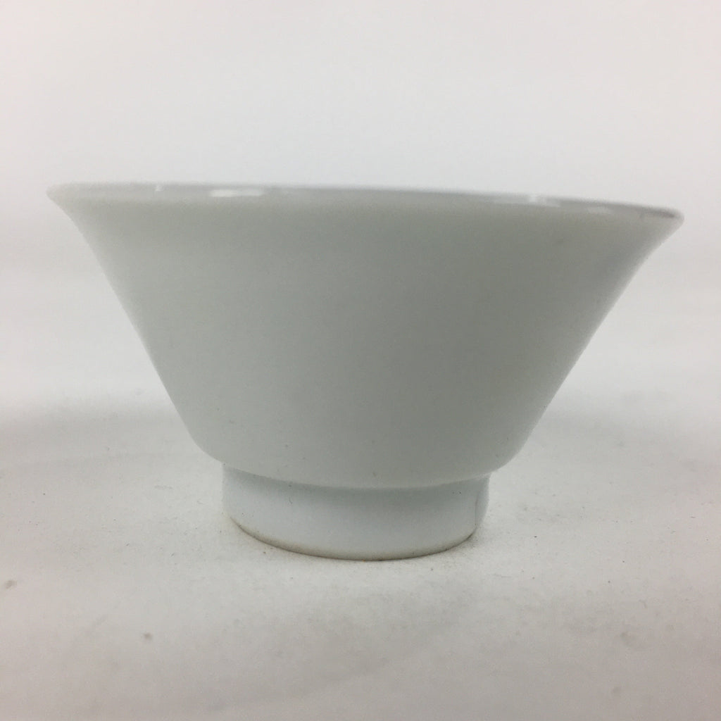 Japanese Porcelain Sake Cup Vtg Blue Red Cross White Guinomi Ochoko G30
