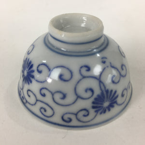 Japanese Porcelain Sake Cup Vtg Blue Sometsuke Design Guinomi Ochoko G16