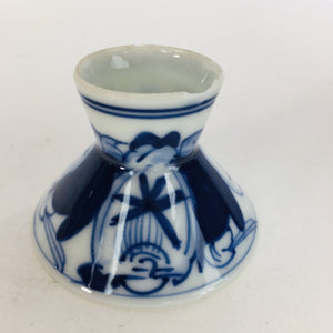 Japanese Porcelain Sake Cup Vtg Blue Sometsuke Guinomi Ochoko Sakazuki GU966