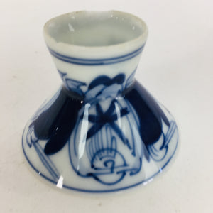 Japanese Porcelain Sake Cup Vtg Blue Sometsuke Guinomi Ochoko Sakazuki GU966