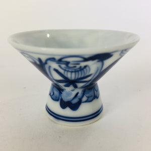 Japanese Porcelain Sake Cup Vtg Blue Sometsuke Guinomi Ochoko Sakazuki GU966