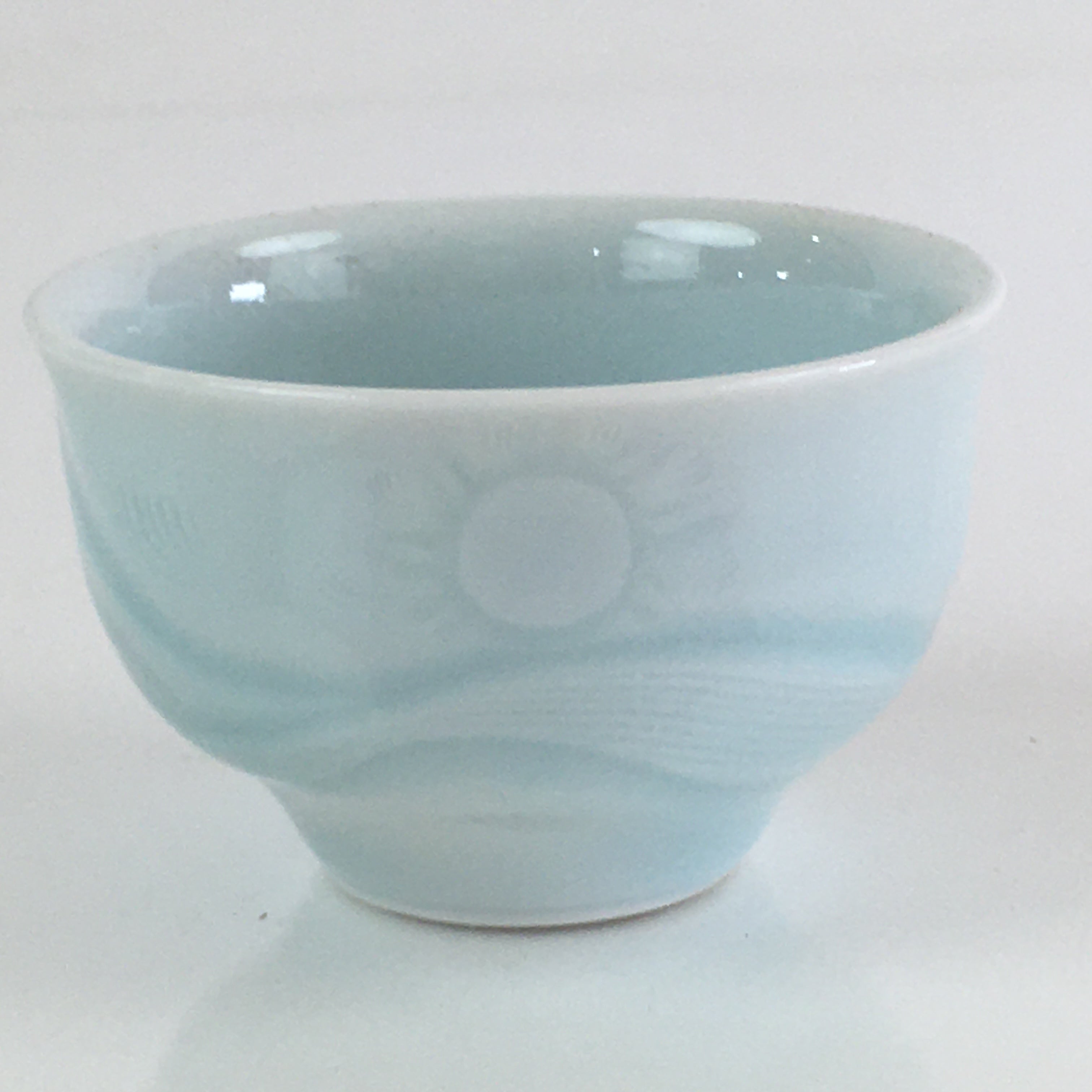 Japanese Porcelain Sake Cup Vtg Boxed Japanese Army Ochiko Guinomi PX626