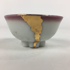 Japanese Porcelain Sake Cup Vtg Dharma White Flower Bottom Guinomi Ochoko G12