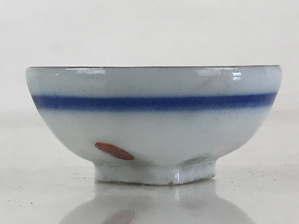 Japanese Porcelain Sake Cup Vtg Golden Gate Guinomi Ochoko Sakazuki White G69