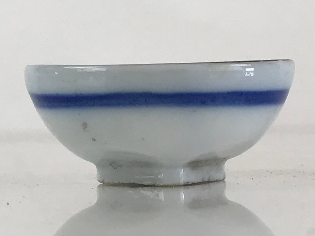 Japanese Porcelain Sake Cup Vtg Golden Gate Guinomi Ochoko Sakazuki White G69