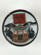 Japanese Porcelain Sake Cup Vtg Golden Gate Guinomi Ochoko Sakazuki White G69