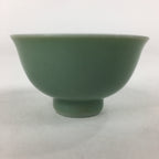 Japanese Porcelain Sake Cup Vtg Green Glaze Guinomi Ochoko Sakazuki G35