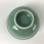 Japanese Porcelain Sake Cup Vtg Green Glaze Guinomi Ochoko Sakazuki G35