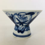 Japanese Porcelain Sake Cup Vtg Guinomi Ochoko Blue Sometsuke Design GU966