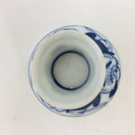 Japanese Porcelain Sake Cup Vtg Guinomi Ochoko Blue Sometsuke Design GU966