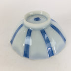 Japanese Porcelain Sake Cup Vtg Guinomi Ochoko Blue White Flower Design GU961