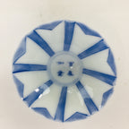 Japanese Porcelain Sake Cup Vtg Guinomi Ochoko Blue White Flower Design GU961