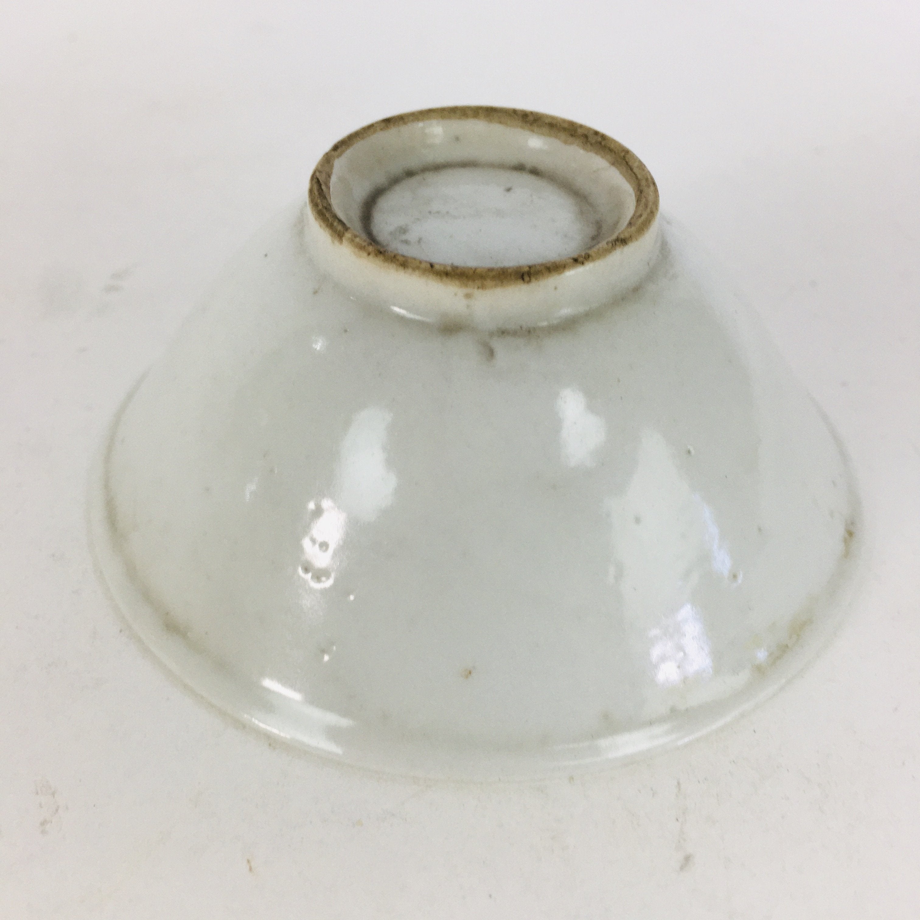 Japanese Porcelain Sake Cup Vtg Guinomi Ochoko Blue White Plum Blossom GU963