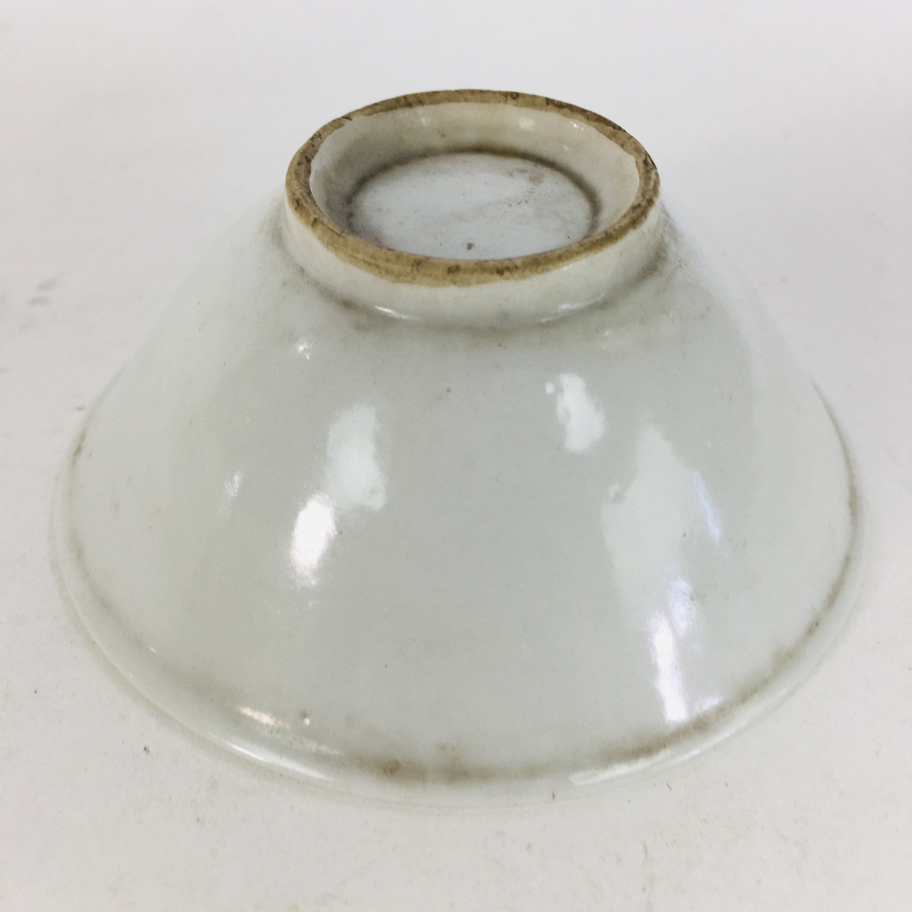 Japanese Porcelain Sake Cup Vtg Guinomi Ochoko Blue White Plum Blossom GU963