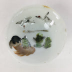 Japanese Porcelain Sake Cup Vtg Guinomi Ochoko Crane Turtle Pine Design GU957