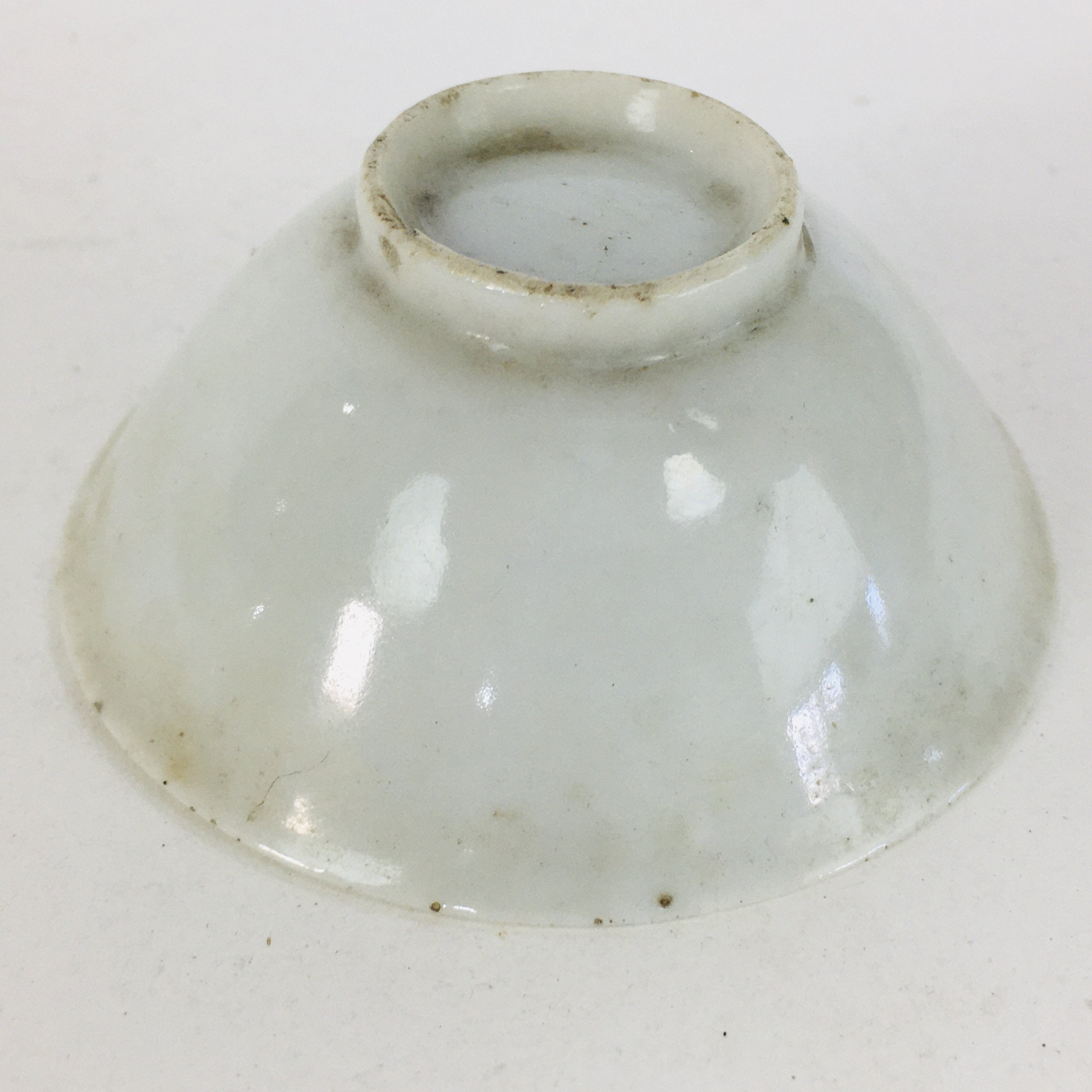 Japanese Porcelain Sake Cup Vtg Guinomi Ochoko Crane Turtle Pine Design GU958