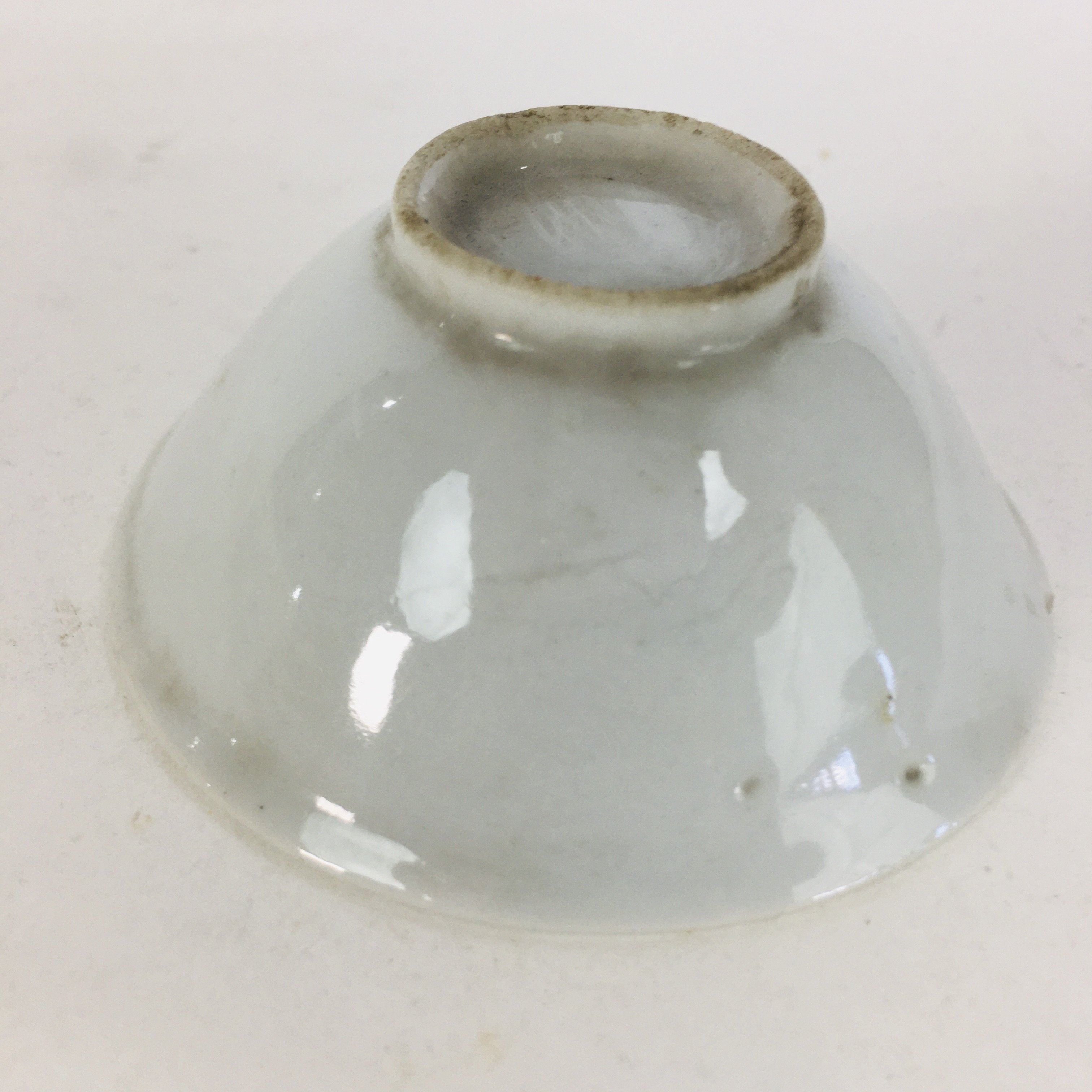 Japanese Porcelain Sake Cup Vtg Guinomi Ochoko Crane Turtle Pine Design GU964
