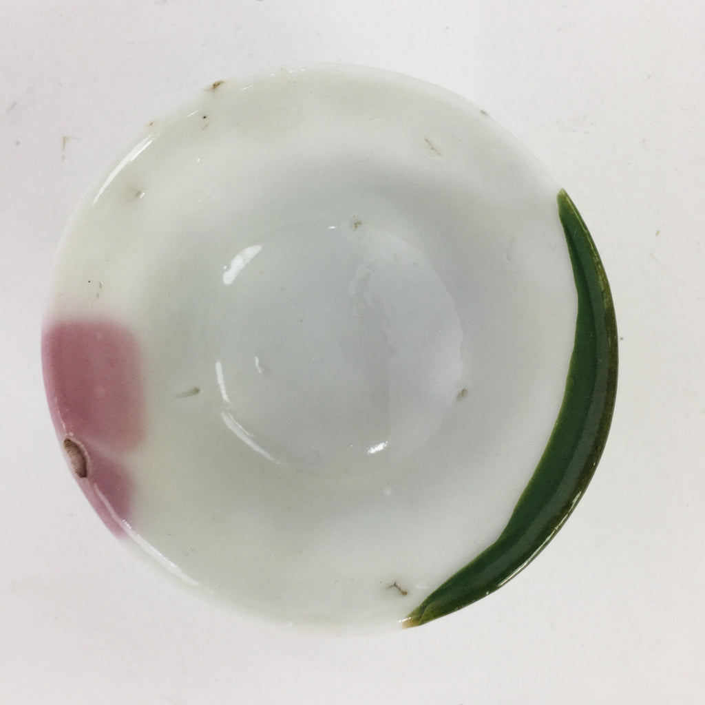 Japanese Porcelain Sake Cup Vtg Guinomi Ochoko Flower Shape Bottom Design GU965
