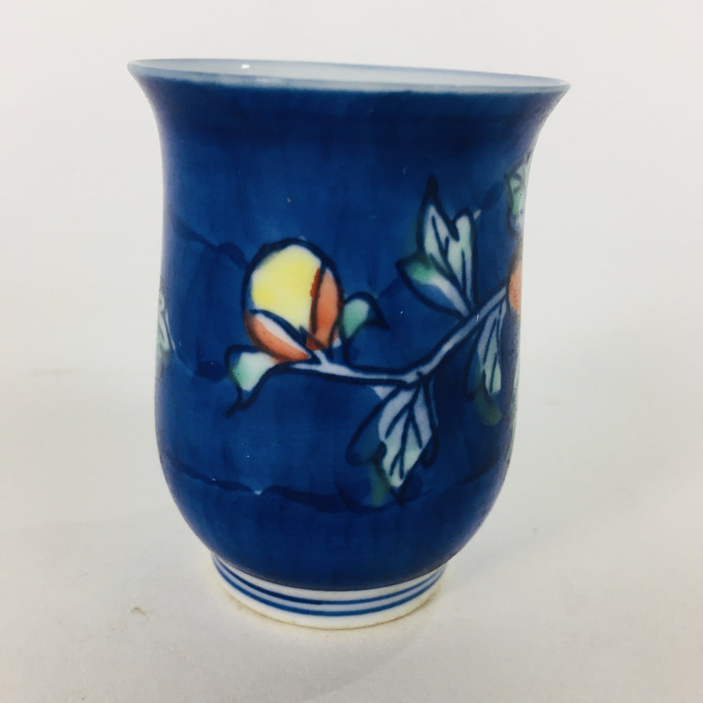 Japanese Porcelain Sake Cup Vtg Guinomi Ochoko Sometsuke Blue Flower GU922