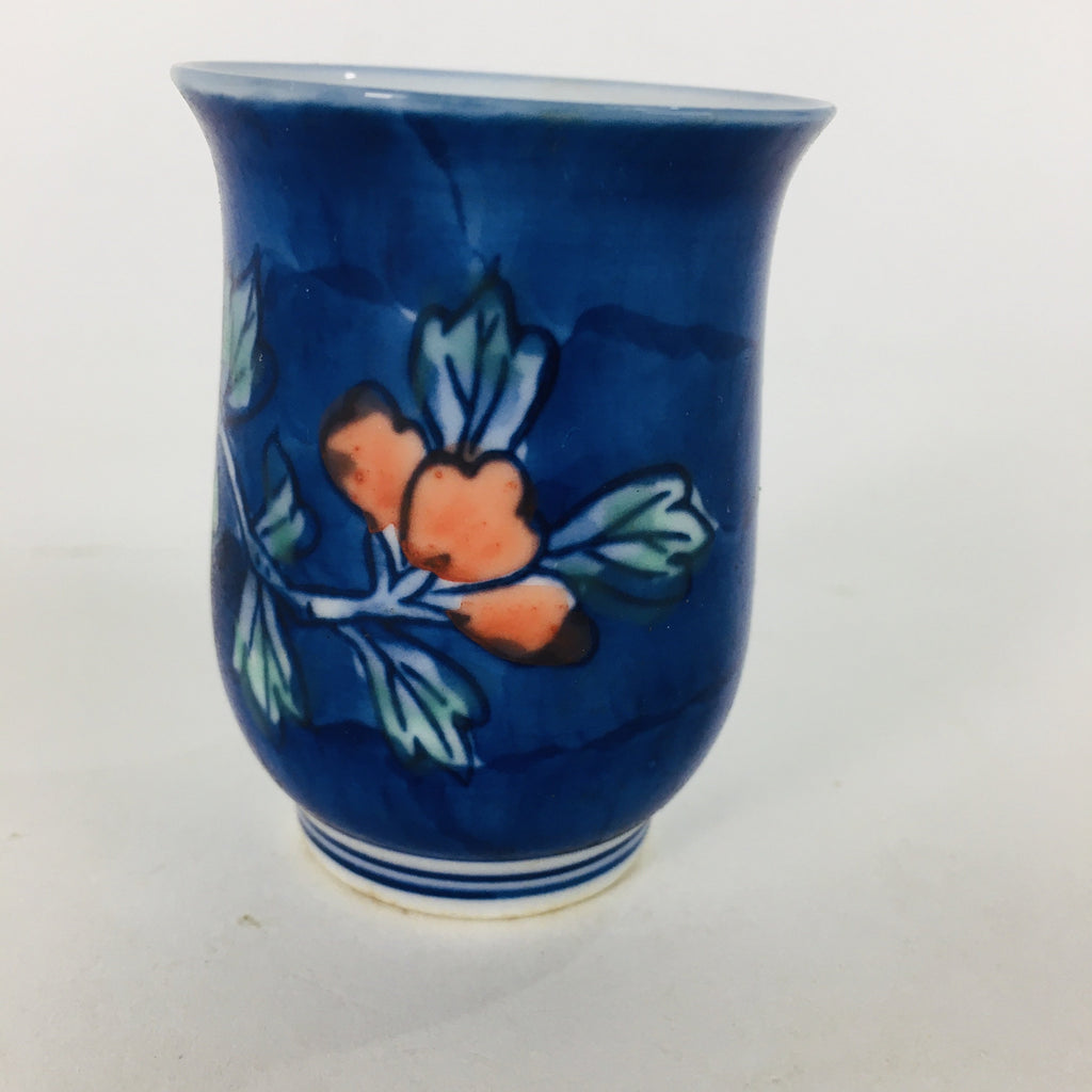 Japanese Porcelain Sake Cup Vtg Guinomi Ochoko Sometsuke Blue Flower GU922