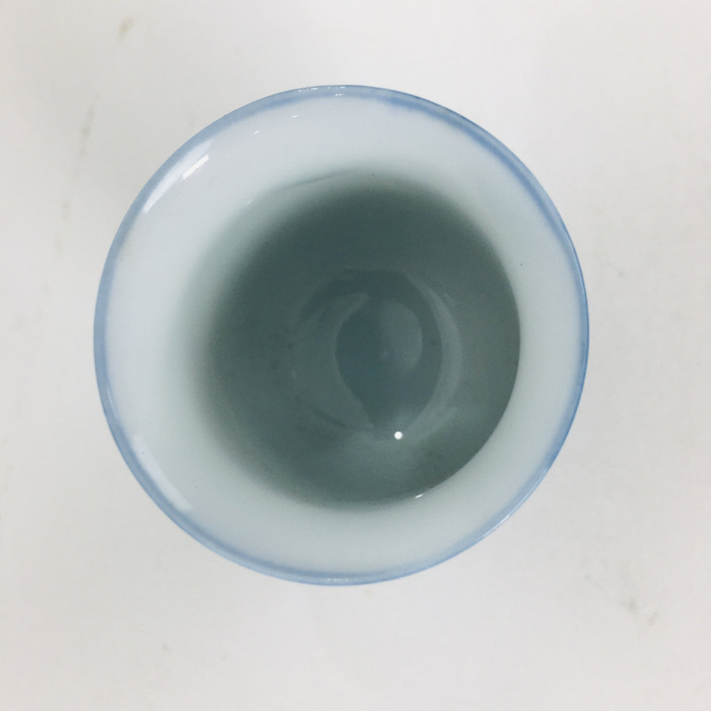 Japanese Porcelain Sake Cup Vtg Guinomi Ochoko Sometsuke Blue Flower GU922
