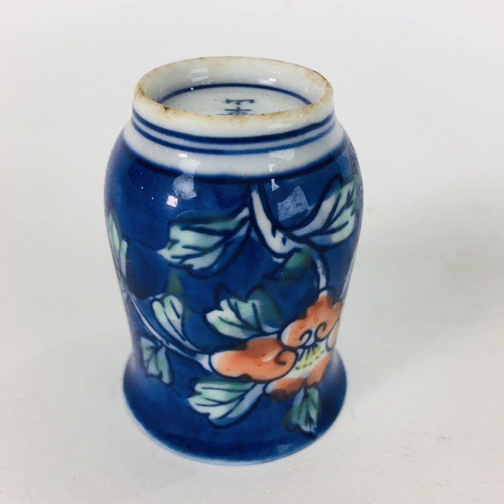 Japanese Porcelain Sake Cup Vtg Guinomi Ochoko Sometsuke Blue Flower GU922