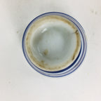 Japanese Porcelain Sake Cup Vtg Guinomi Ochoko Sometsuke Blue Stripes GU923
