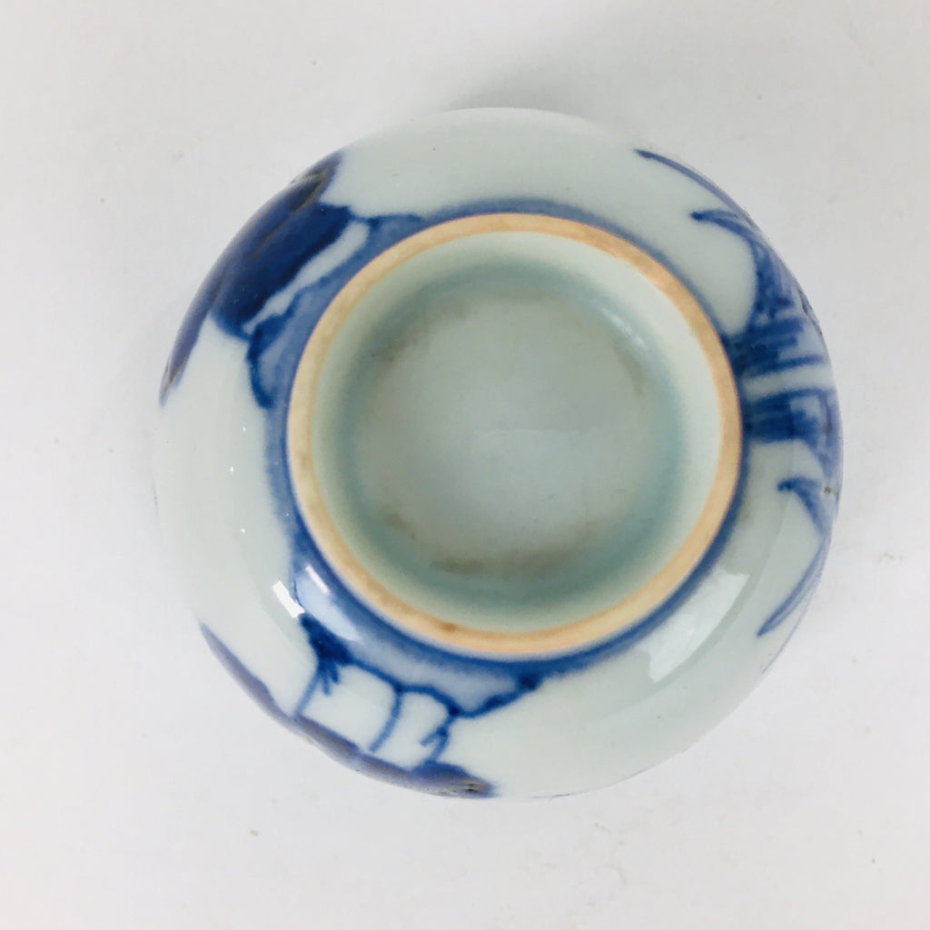 Japanese Porcelain Sake Cup Vtg Guinomi Ochoko Sometsuke Blue White GU921