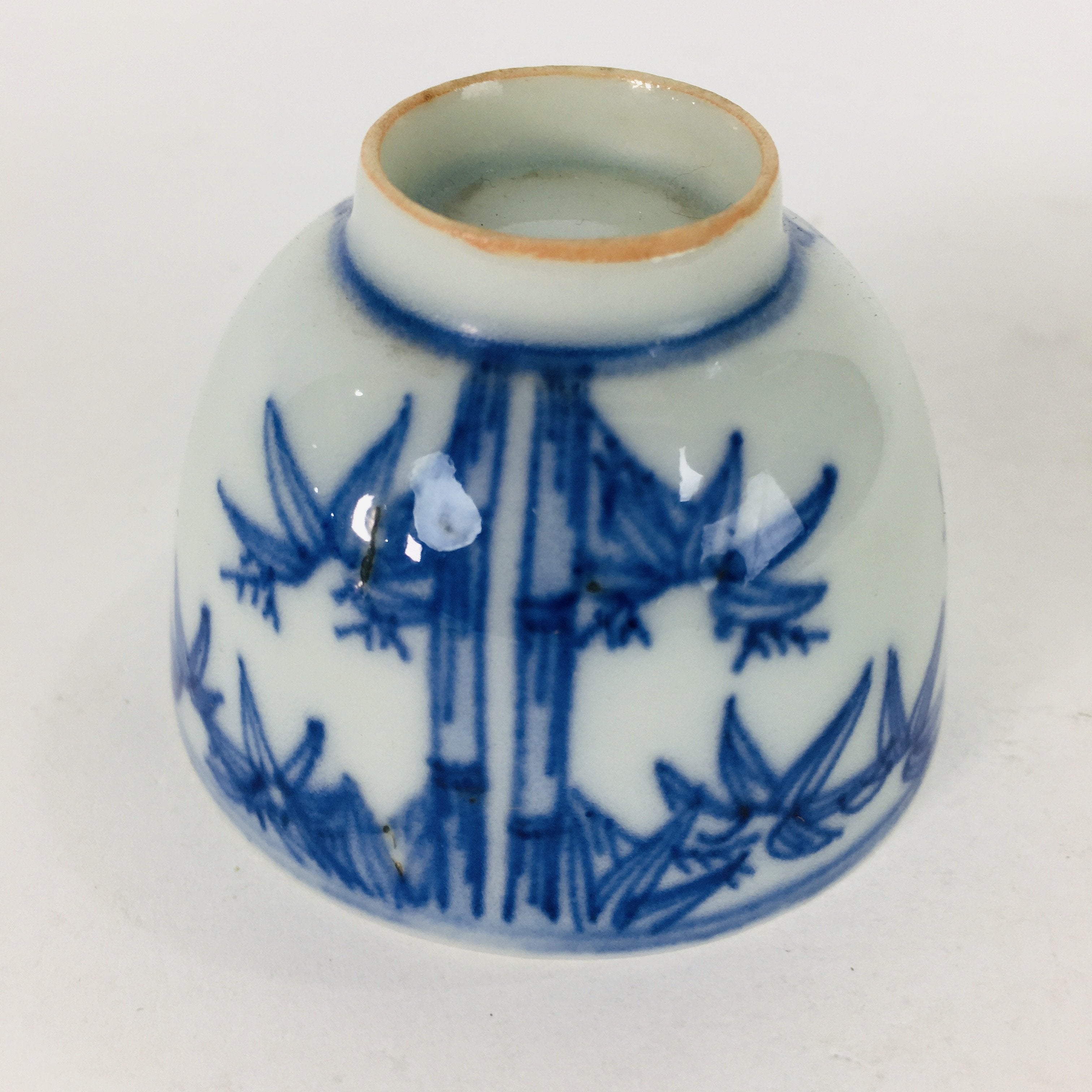 Japanese Porcelain Sake Cup Vtg Guinomi Ochoko Sometsuke Blue White GU921