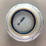 Japanese Porcelain Sake Cup Vtg Guinomi Sakazuki Blue White Sometsuke GU665