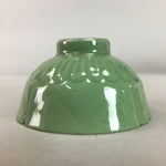 Japanese Porcelain Sake Cup Vtg Guinomi Sakazuki Celadon Green Kanji Gold GU684