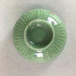 Japanese Porcelain Sake Cup Vtg Guinomi Sakazuki Celadon Green Kanji Gold GU684