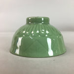 Japanese Porcelain Sake Cup Vtg Guinomi Sakazuki Celadon Green Kanji Gold GU684