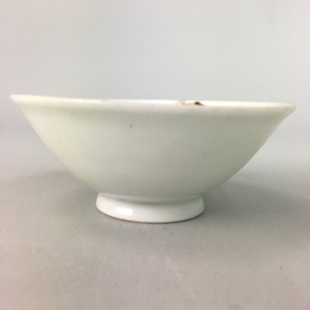 Japanese Porcelain Sake Cup Vtg Guinomi Sakazuki Folding Fan Design GU450