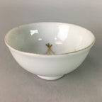 Japanese Porcelain Sake Cup Vtg Guinomi Sakazuki Folding Fan Kanji Design GU441
