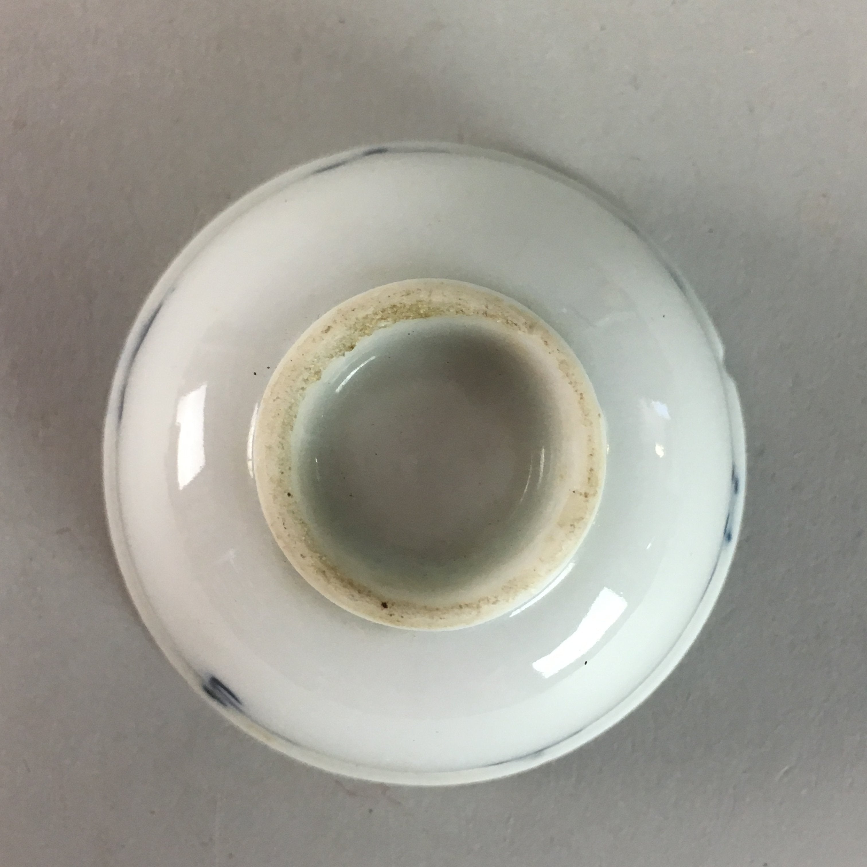 Japanese Porcelain Sake Cup Vtg Guinomi Sakazuki Sometsuke Blue White GU388