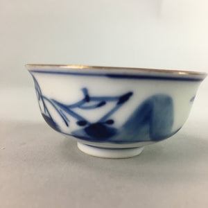 Japanese Porcelain Sake Cup Vtg Guinomi Sakazuki Sometsuke Gold Color GU432