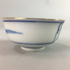 Japanese Porcelain Sake Cup Vtg Guinomi Sakazuki Sometsuke Gold Color GU433
