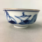 Japanese Porcelain Sake Cup Vtg Guinomi Sakazuki Sometsuke Gold Color GU444