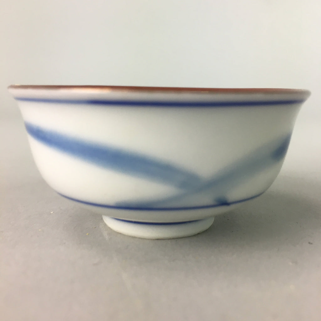 Japanese Porcelain Sake Cup Vtg Guinomi Sakazuki Sometsuke Gold Color GU445