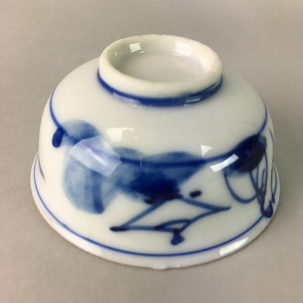 Japanese Porcelain Sake Cup Vtg Guinomi Sakazuki Sometsuke Gold Color GU445